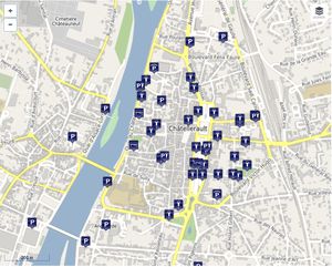 Accéder la carte interactive du stationnement à Châtellerault